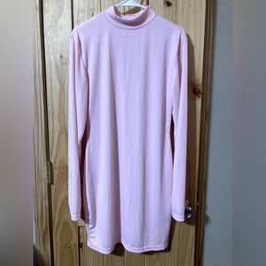 NWOT - light pink size XL finely-ribbed midi-dress
